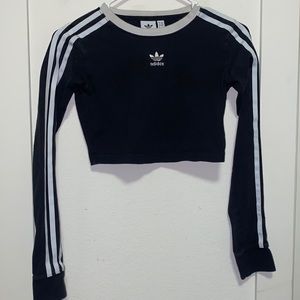 Adidas Black Long Sleeve Crop Top XS